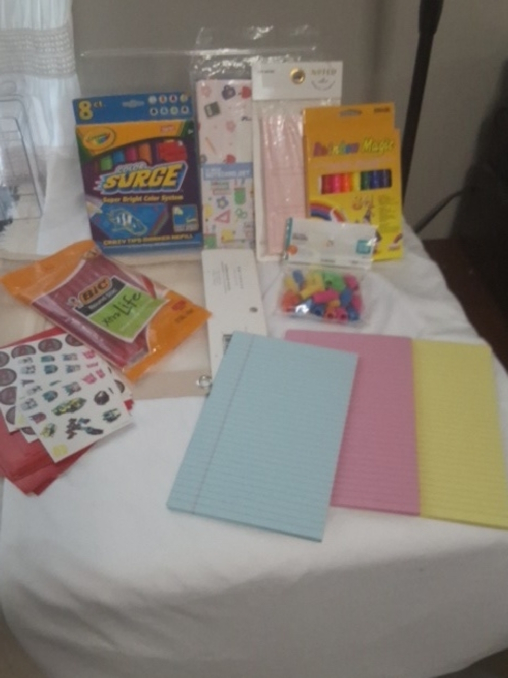 Teachers Supplies Assortment - Pastel Blue Pink Yellow Notebooks & Crafts NWT